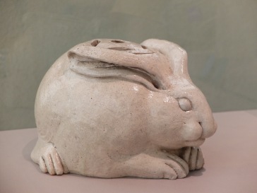 Eiraku Hozen, "Hand-Warmer in the Form of a Rabbit", 1840.